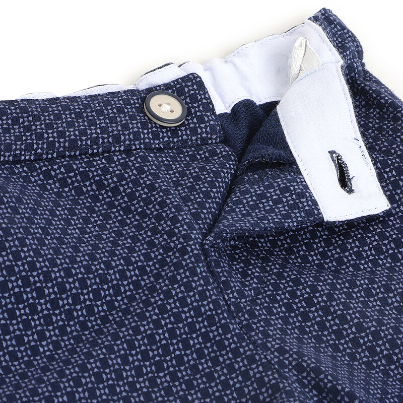 Boys Dark Blue Solid Outfit with Short Pants image number 6